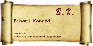 Bihari Konrád névjegykártya